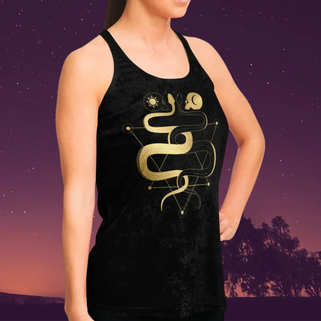 LUNAR TAROT RACERBACK YOGA TANK TOP FOR WOMEN - Flowy