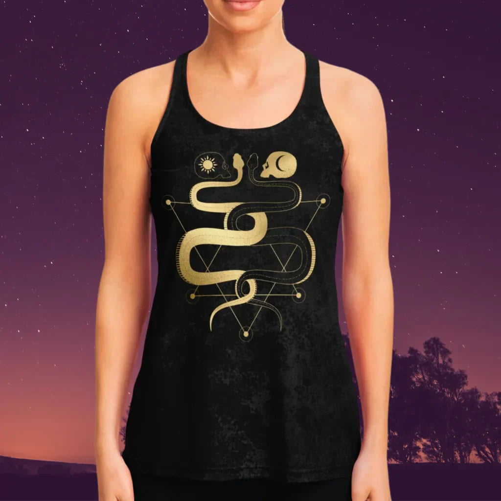 LUNAR TAROT RACERBACK YOGA TANK TOP FOR WOMEN - Flowy