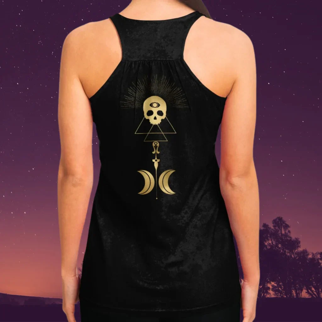 LUNAR TAROT RACERBACK YOGA TANK TOP FOR WOMEN - Flowy