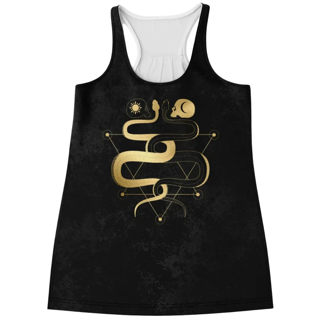 LUNAR TAROT RACERBACK YOGA TANK TOP FOR WOMEN - XS - Flowy