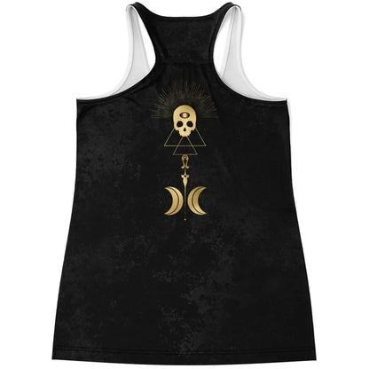 LUNAR TAROT SPIRITUAL TANK RACERBACK FOR WOMEN - Flowy Racerback Tank Top - AOP