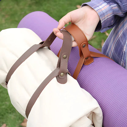 LUXURIOUS LEATHER YOGA MAT STRAP FOR EASY CARRYING - yoga mat bag