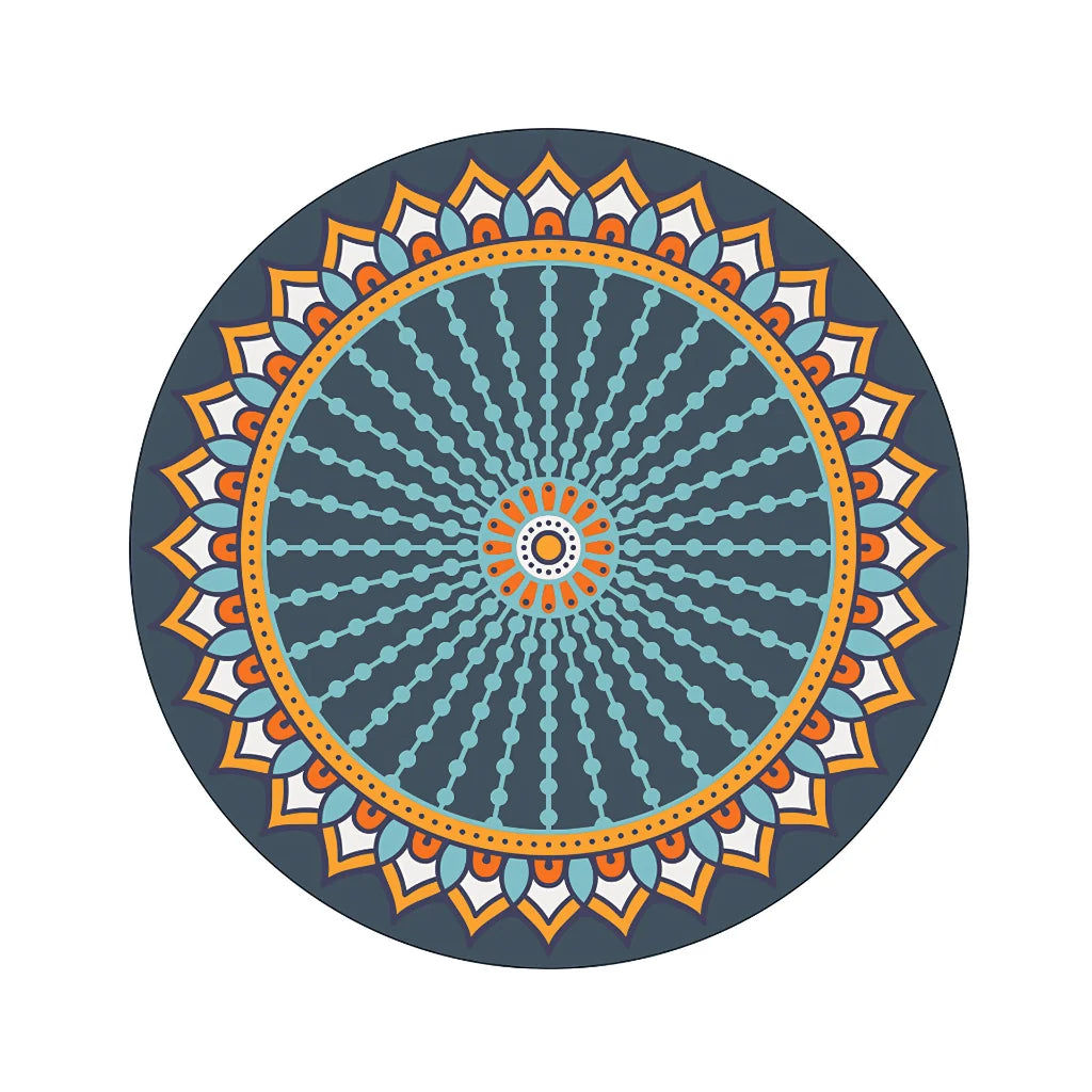 LUXURIOUS NON-SLIP ROUND YOGA MAT WITH MANDALA DESIGN - Round Yoga Mats