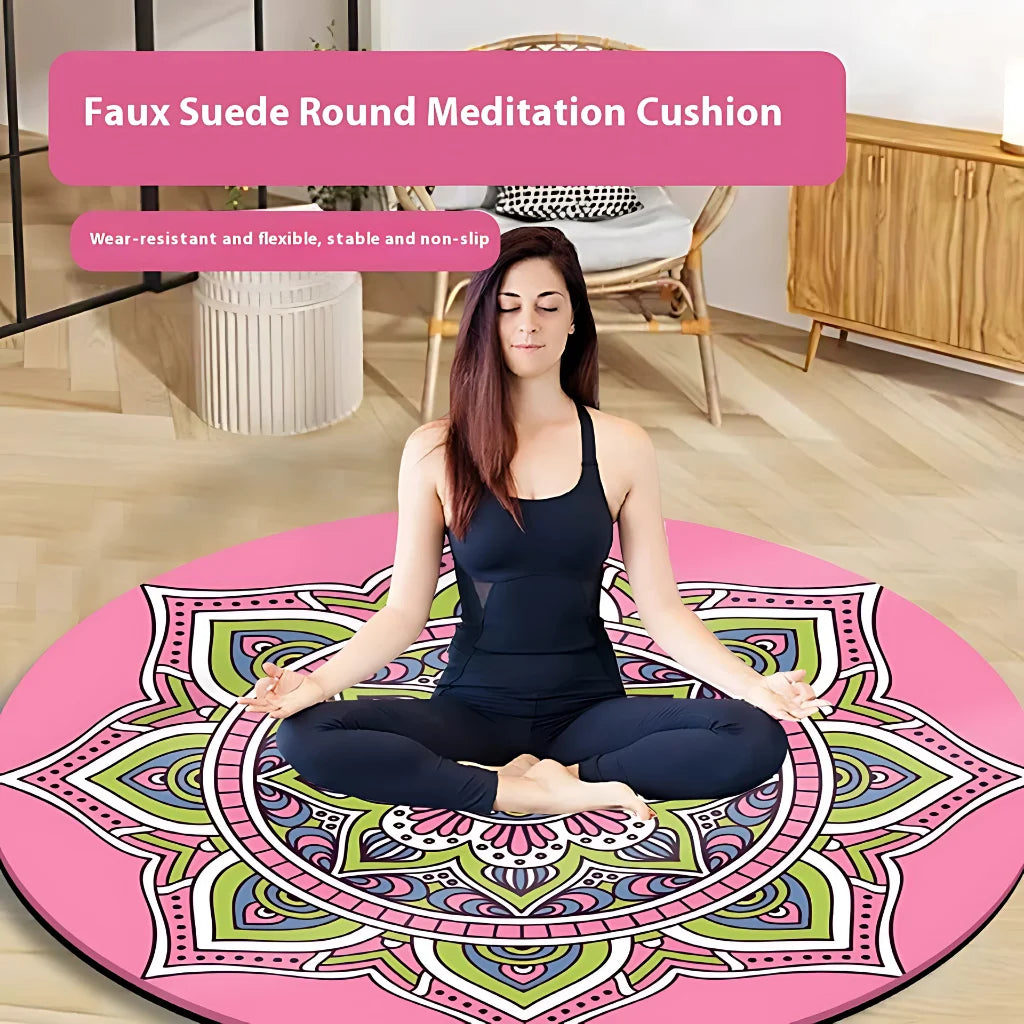 LUXURIOUS NON-SLIP ROUND YOGA MAT WITH MANDALA DESIGN - Round Yoga Mats