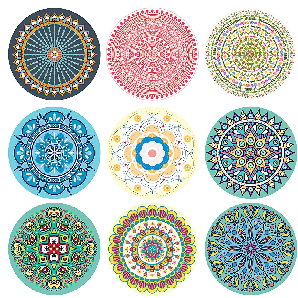 LUXURIOUS NON-SLIP ROUND YOGA MAT WITH MANDALA DESIGN - Round Yoga Mats