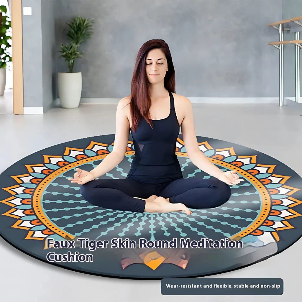 LUXURIOUS NON-SLIP ROUND YOGA MAT WITH MANDALA DESIGN - Round Yoga Mats