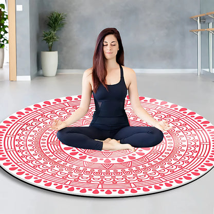 LUXURIOUS NON-SLIP ROUND YOGA MAT WITH MANDALA DESIGN - Style C / 140 x 140 cm - Round Yoga Mats