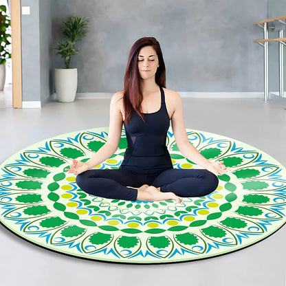 LUXURIOUS NON-SLIP ROUND YOGA MAT WITH MANDALA DESIGN - Style I / 140 x 140 cm - Round Yoga Mats