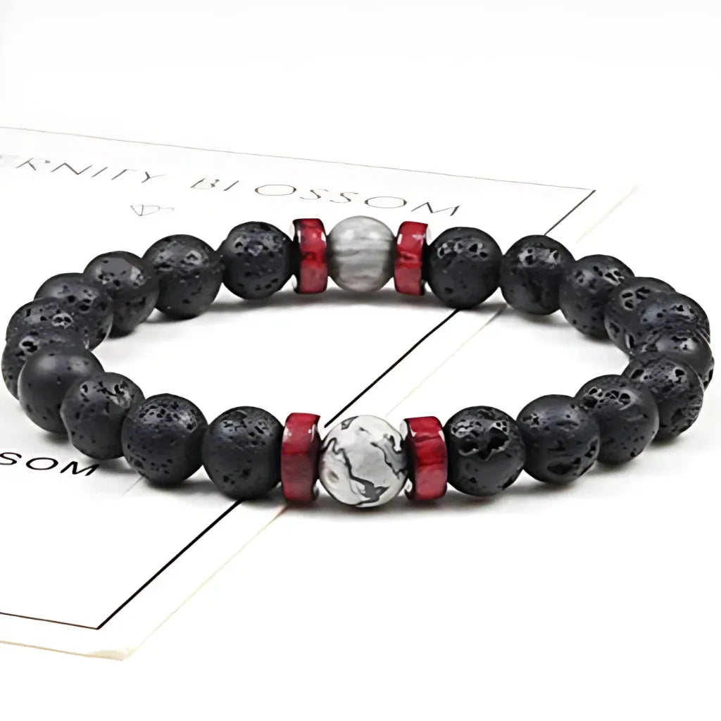 Matte Black Lava Stone Bracelet For Everyday Balance - Style