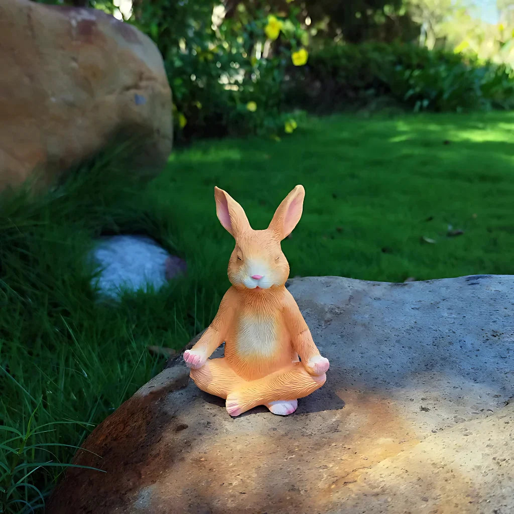 MEDITATION BUNNY AND FROG YOGA STATUES FOR SERENE DÉCOR - yoga statue