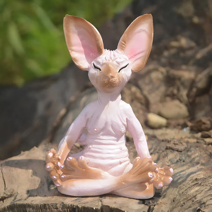 MEDITATION CAT YOGA STATUE FOR PEACEFUL HOME DECOR - yoga statue