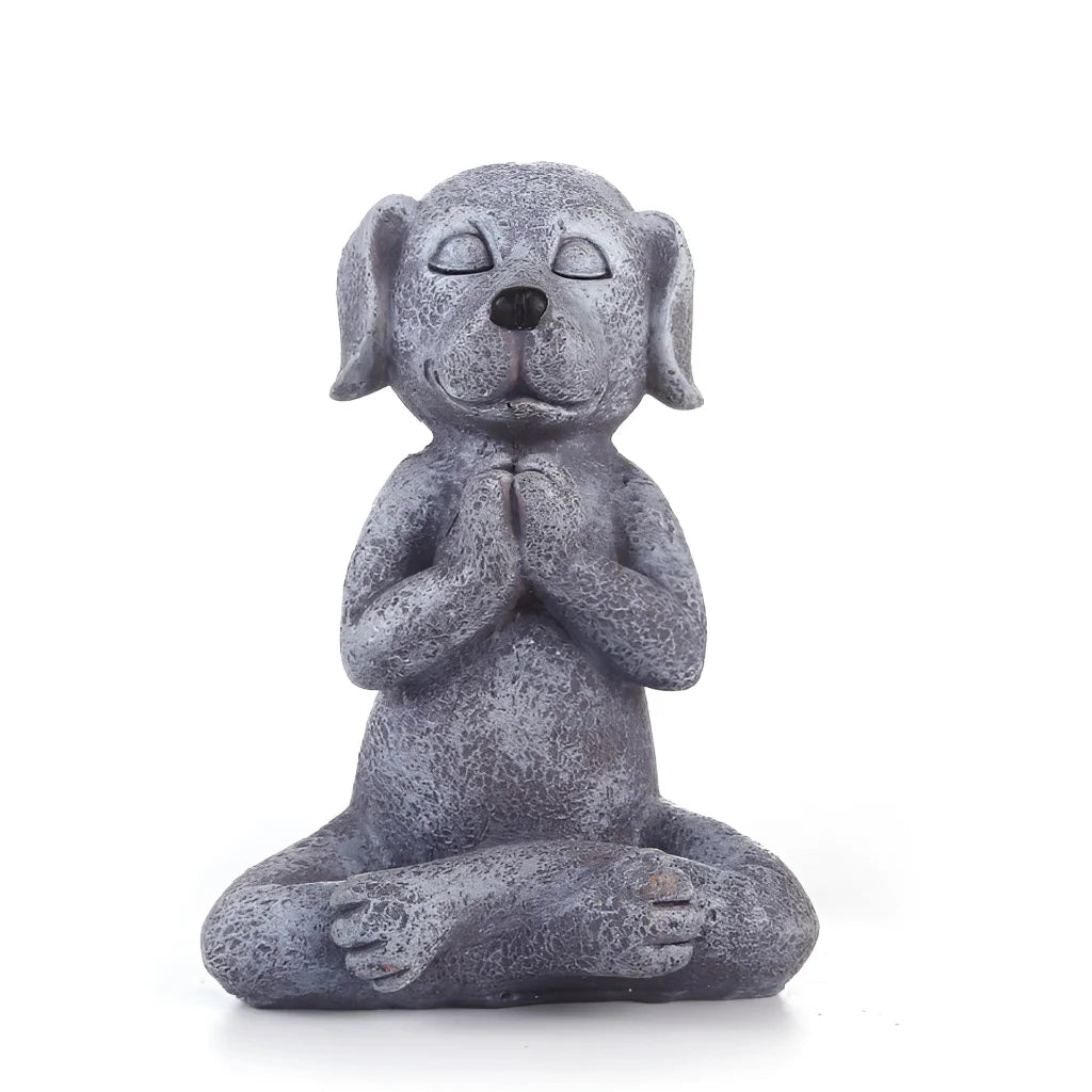 MEDITATION DOG BUDDHA YOGA STATUE FOR PEACEFUL HOME DECOR - yoga statue