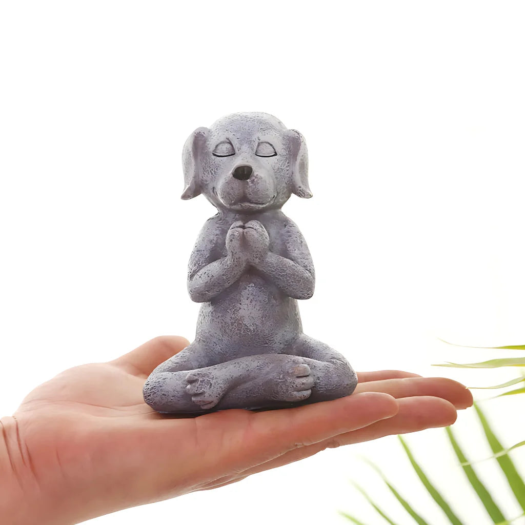 MEDITATION DOG BUDDHA YOGA STATUE FOR PEACEFUL HOME DECOR - yoga statue