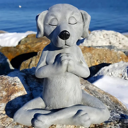 MEDITATION DOG BUDDHA YOGA STATUE FOR PEACEFUL HOME DECOR - A - yoga statue