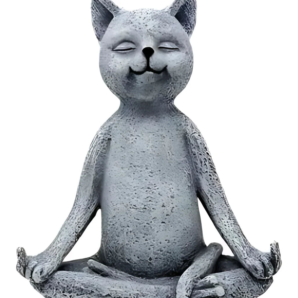 MEDITATION DOG BUDDHA YOGA STATUE FOR PEACEFUL HOME DECOR - D - yoga statue