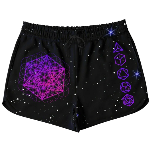 METATRON’S CUBE SACRED GEOMETRY LOOSE YOGA SHORTS