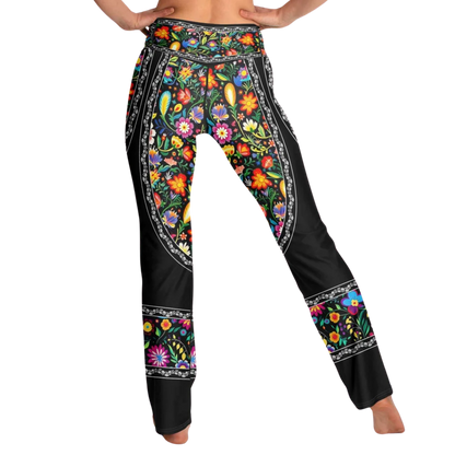 MEXICAN FLORAL FIESTA YOGA FLARE LEGGINGS - Flare Leggings