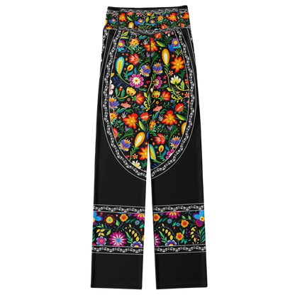 MEXICAN FLORAL FIESTA YOGA FLARE LEGGINGS - Flare Leggings