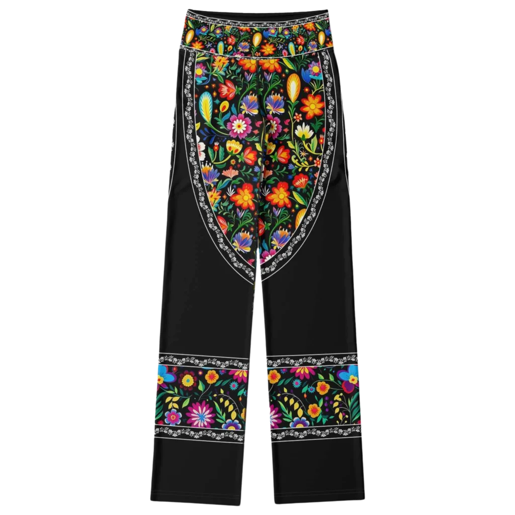 MEXICAN FLORAL FIESTA YOGA FLARE LEGGINGS - Flare Leggings