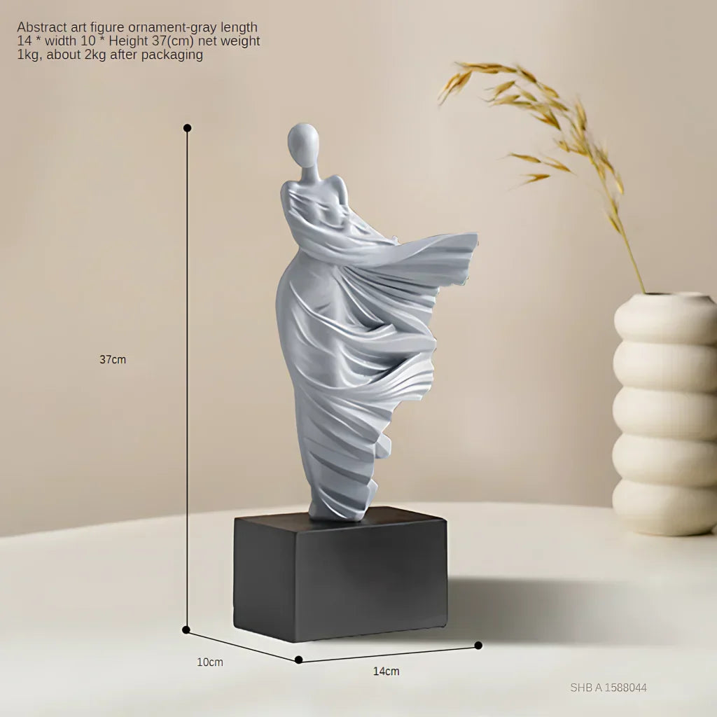 MINIMALIST ABSTRACT YOGA STATUE FOR MINDFUL DECOR - Spring Breeze Grey - yoga statue