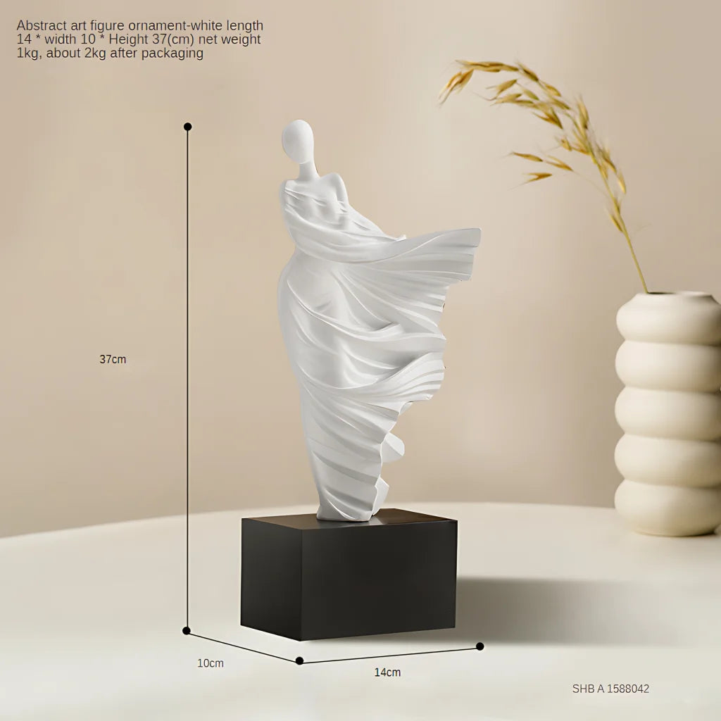 MINIMALIST ABSTRACT YOGA STATUE FOR MINDFUL DECOR - Spring Breeze White - yoga statue