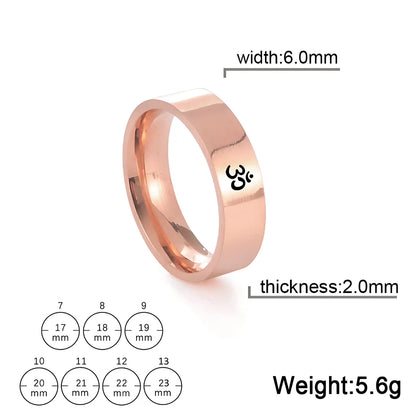 MINIMALIST BOHEMIAN JEWELRY RINGS FOR YOGA ENTHUSIASTS - Rose Gold 6MM / No 10 - Boho ring