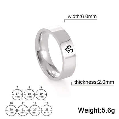 MINIMALIST BOHEMIAN JEWELRY RINGS FOR YOGA ENTHUSIASTS - Steel Color 6mm / No 10 - Boho ring