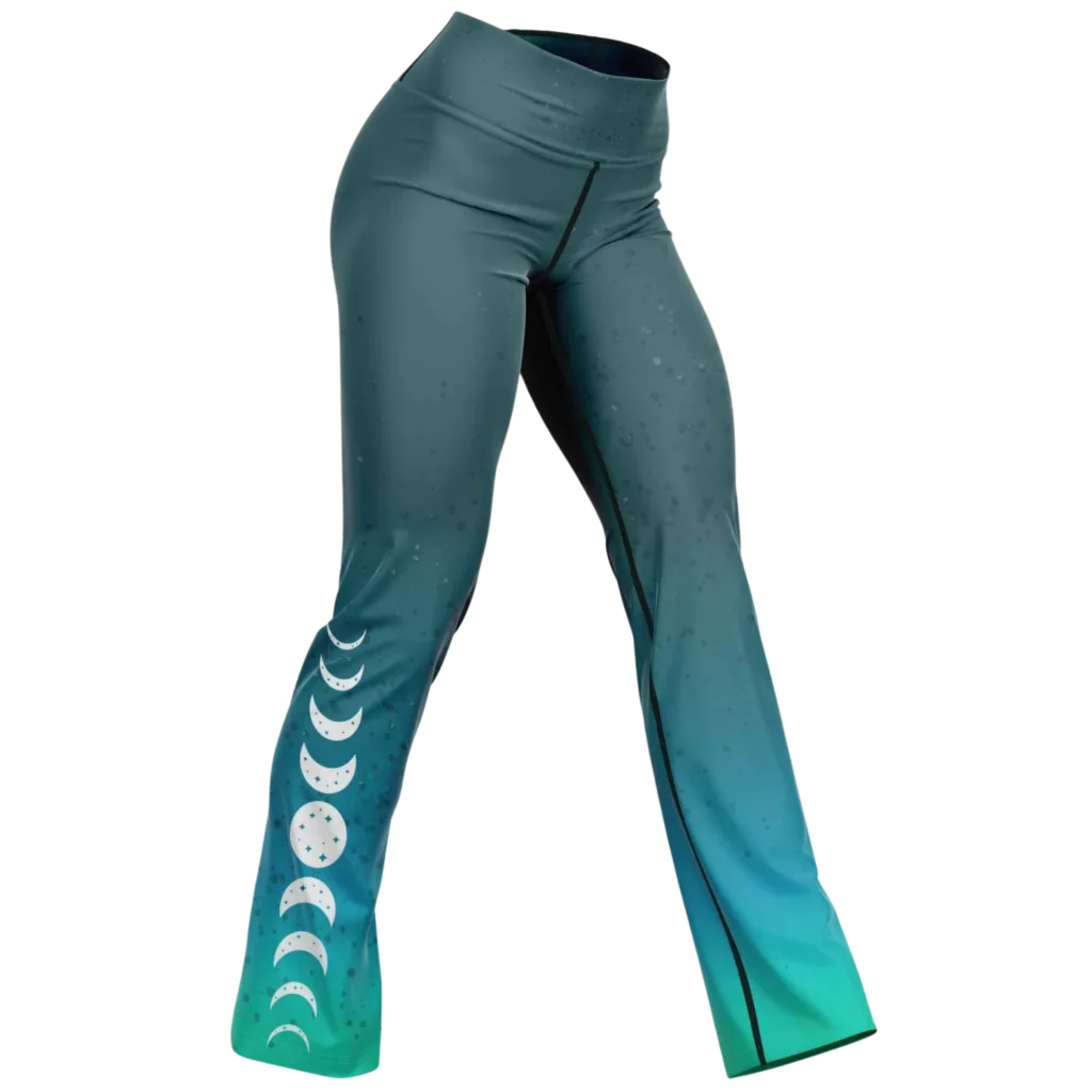 MOON PHASE CELESTIAL FLARE YOGA LEGGINGS FOR WOMEN - XS