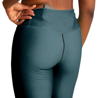 Moon Phase Flare Yoga Leggings In Turquoise Gradient