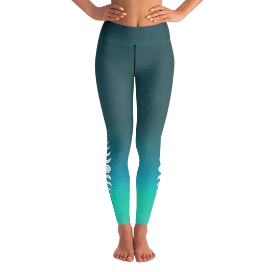 MOON PHASES CELESTIAL FEMALE YOGA PANTS WITH POCKET - XS - Yoga Leggings - AOP