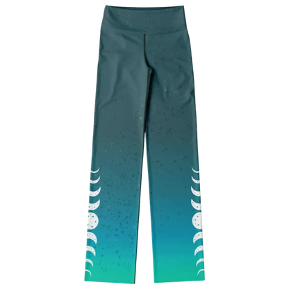 MOON PHASES CELESTIAL FLARE LEGGINGS - Flare Leggings - AOP