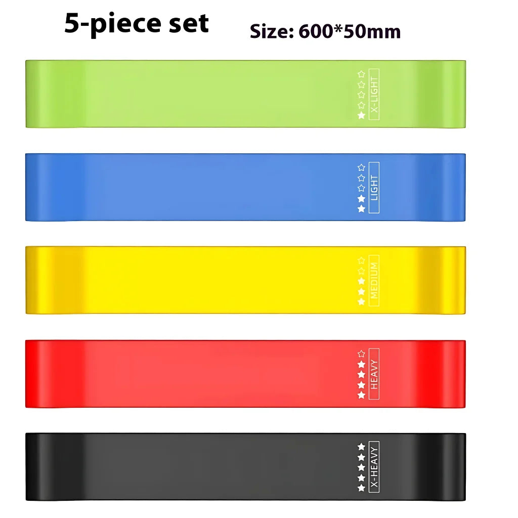 Multicolor Resistance Band Set For Full Body - Color 5PCs 600x50mm - Yoga Resistance Band