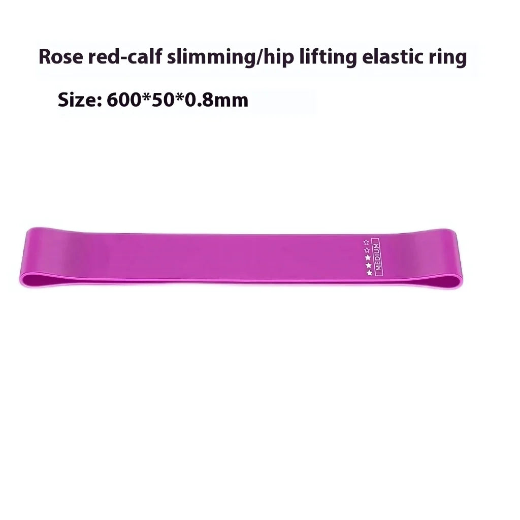 Multicolor Resistance Band Set For Full Body - Rose Red 600x50x0.8mm - Yoga Resistance Band