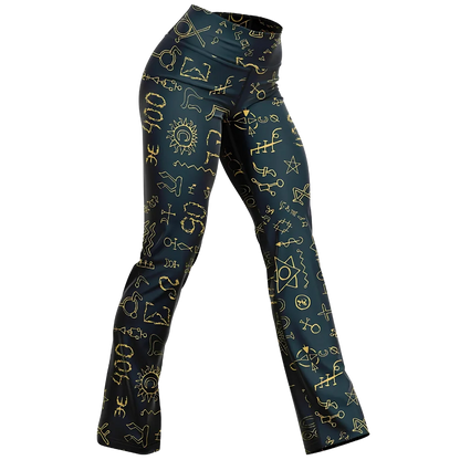 Mystic Alchemy Flare Legging Pants For Yoga Rituals - XS