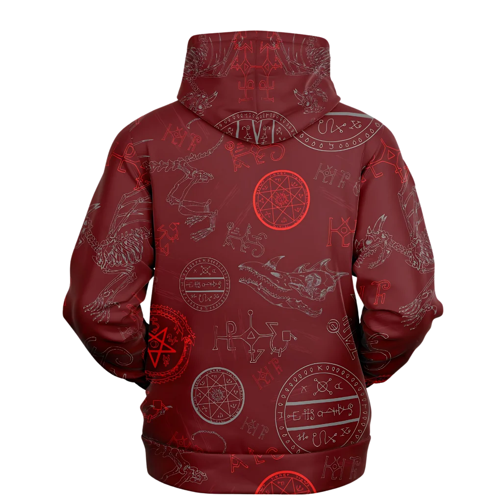 MYSTIC DRAGON SKELETON YOGA HOODIE WITH SACRED SYMBOLS