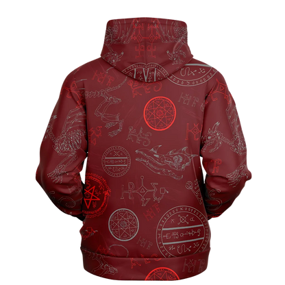 MYSTIC DRAGON SKELETON YOGA HOODIE WITH SACRED SYMBOLS