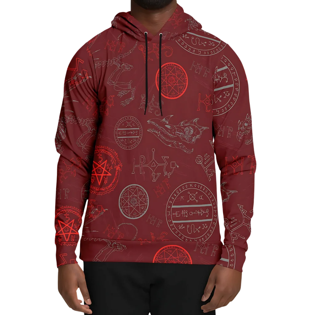 MYSTIC DRAGON SKELETON YOGA HOODIE WITH SACRED SYMBOLS