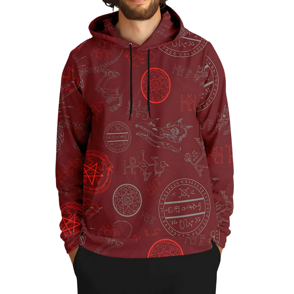 MYSTIC DRAGON SKELETON YOGA HOODIE WITH SACRED SYMBOLS