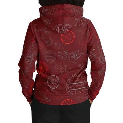 MYSTIC DRAGON SKELETON YOGA HOODIE WITH SACRED SYMBOLS