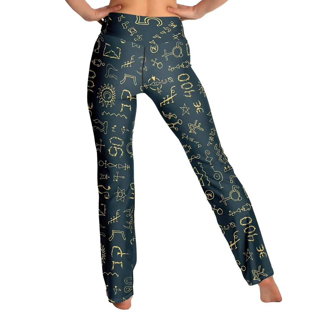 MYSTIC FLARE YOGA LEGGINGS WITH HIDDEN POCKETS FOR PEACE