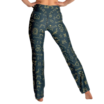 MYSTIC FLARE YOGA LEGGINGS WITH HIDDEN POCKETS FOR PEACE