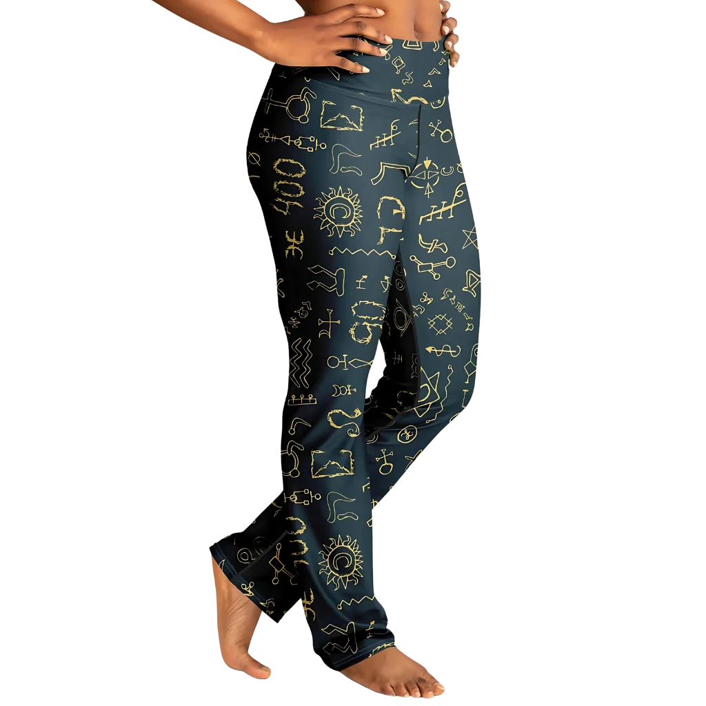 MYSTIC FLARE YOGA LEGGINGS WITH HIDDEN POCKETS FOR PEACE