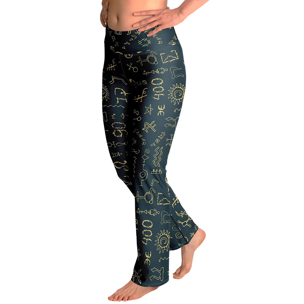 MYSTIC FLARE YOGA LEGGINGS WITH HIDDEN POCKETS FOR PEACE