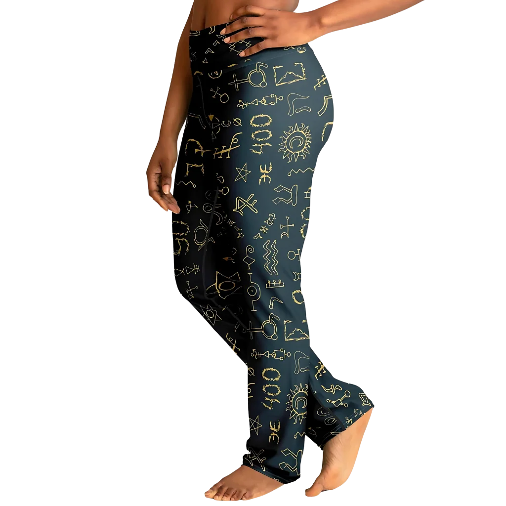 MYSTIC FLARE YOGA LEGGINGS WITH HIDDEN POCKETS FOR PEACE