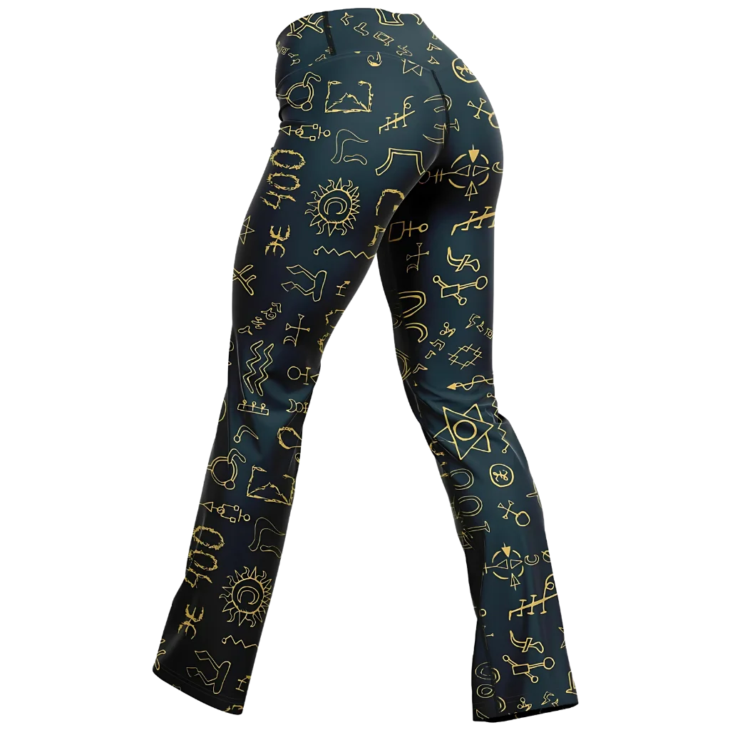 MYSTIC FLARE YOGA LEGGINGS WITH HIDDEN POCKETS FOR PEACE