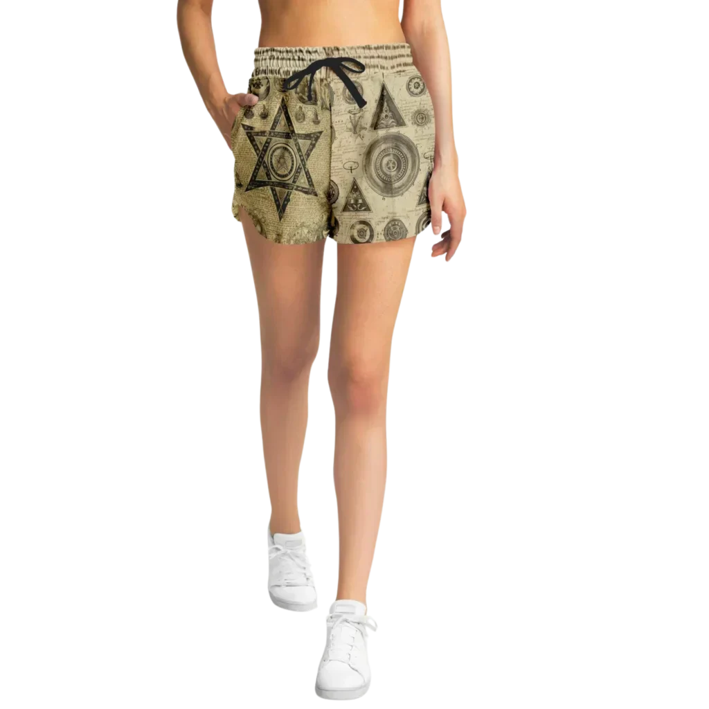 Mystic Gothic Loose Yoga Shorts With Pockets For Women - Yoga Loose Shorts - AOP