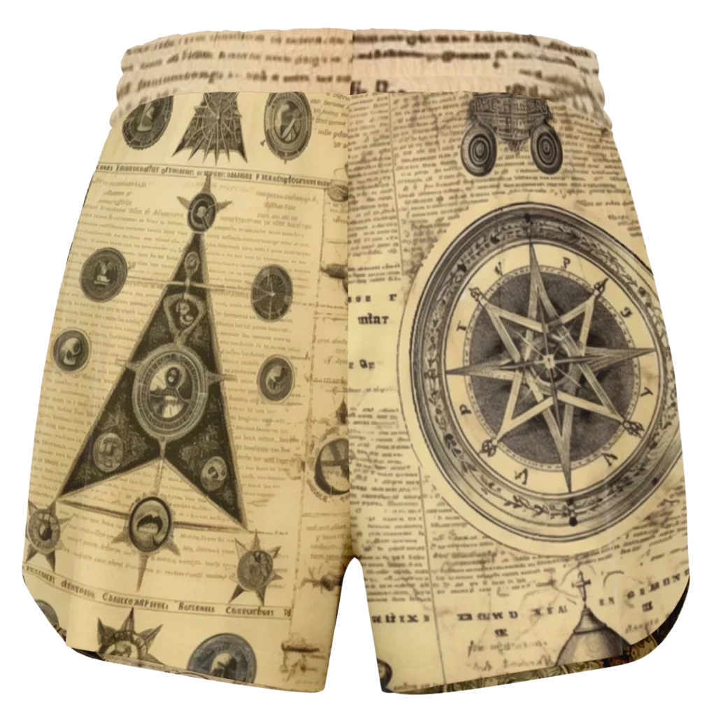 MYSTIC GOTHIC LOOSE YOGA SHORTS WITH POCKETS FOR WOMEN