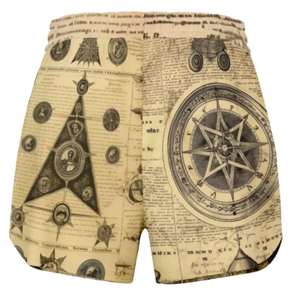 MYSTIC GOTHIC LOOSE YOGA SHORTS WITH POCKETS FOR WOMEN