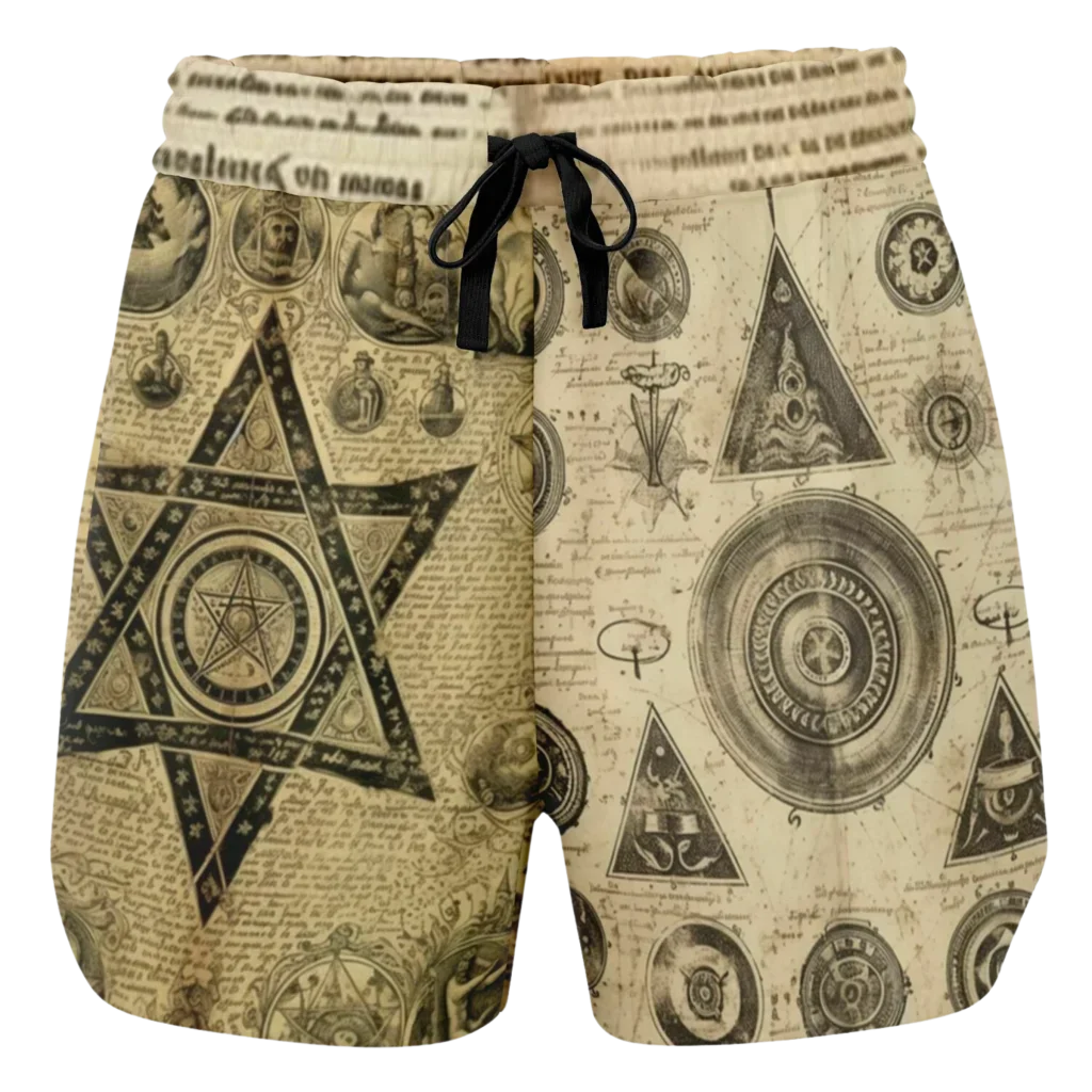 MYSTIC GOTHIC LOOSE YOGA SHORTS WITH POCKETS FOR WOMEN