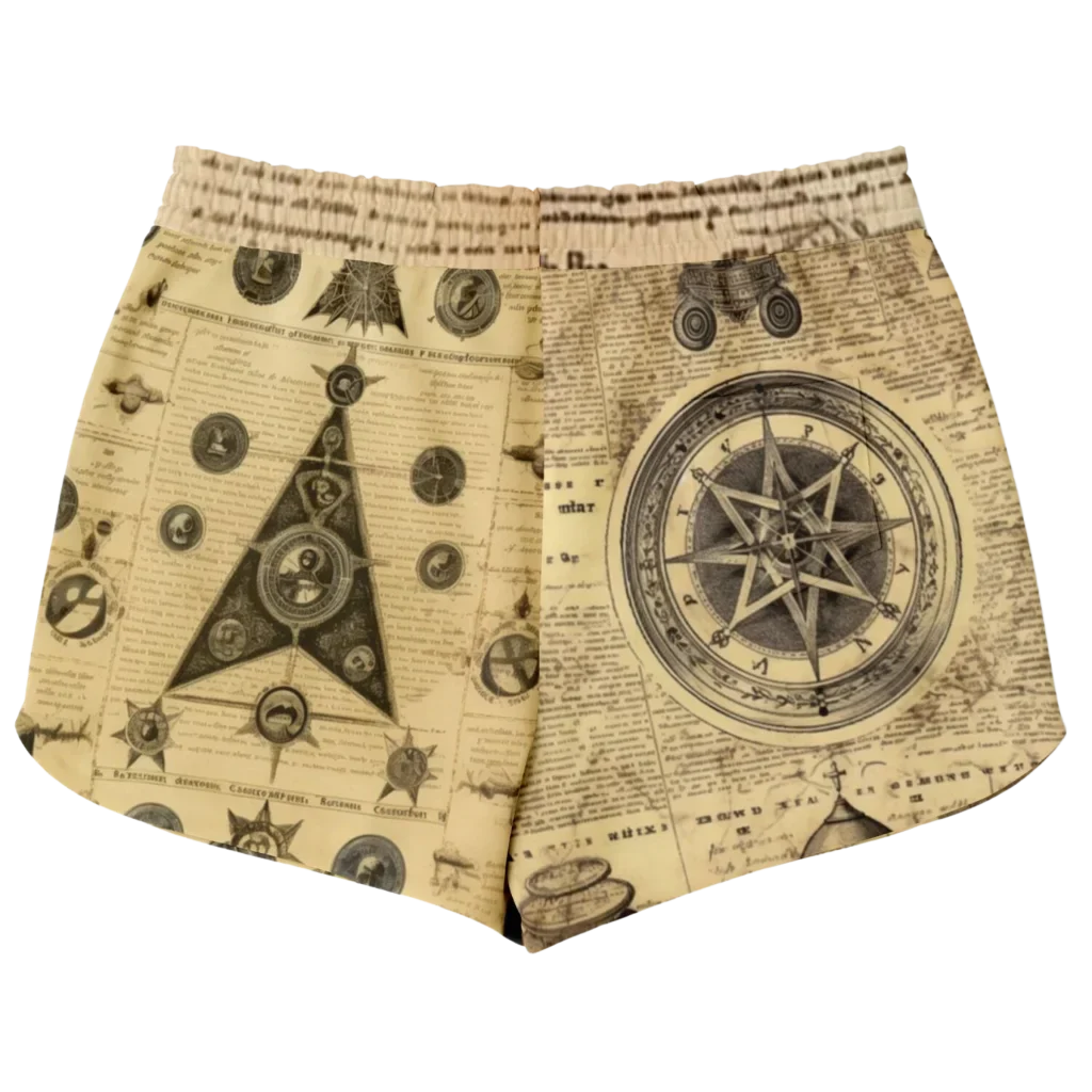 MYSTIC GOTHIC LOOSE YOGA SHORTS WITH POCKETS FOR WOMEN